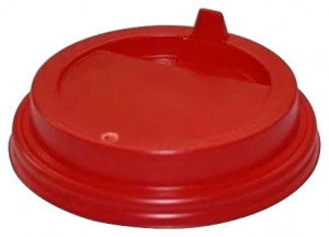 Крышка для стакана Интерпластик-2001 73 мм красная с носиком